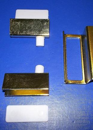 Набір для скла: 2 петлі + ручка, золото