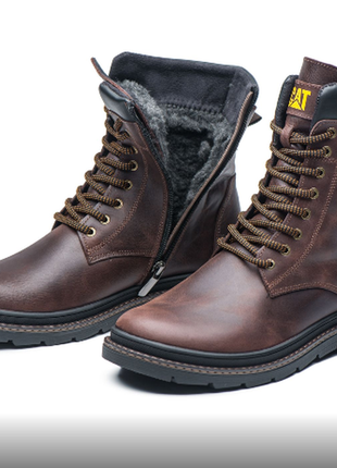 Кожаные мужские теплые берцы ботинки ботинки кожаные, мужественные, тёплые берцы зимние ботинки натуральная