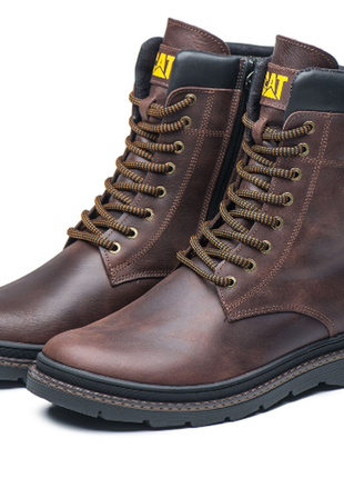 Шкіряні чоловічі теплі берці черевики ботинки кожаные мужские теплые берцы зимние ботинки натуральна7 фото