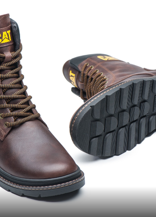 Шкіряні чоловічі теплі берці черевики ботинки кожаные мужские теплые берцы зимние ботинки натуральна6 фото