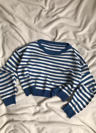 Вкорочена базова кофтинка в смужку