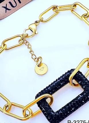 Стильный браслет, 18,5 см+3 см, медицинское золото