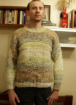 Тёплый свитер винтаж унисекс хендмейд6 фото