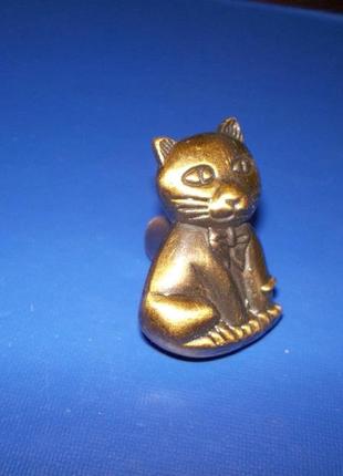 Детская ручка котик бронза