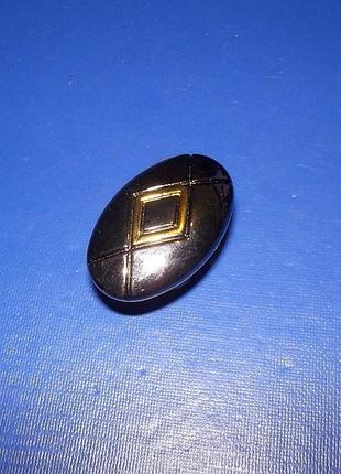 Ручка ромбик чорний - золото