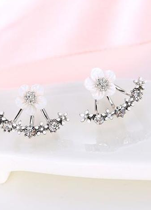 Сережки-гвоздики з кристалами код 1512