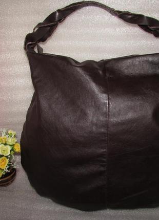 Величезна сумка хобо 100% натуральна шкіра2 фото