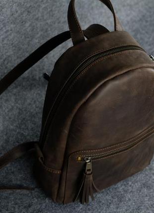 Кожа. ручная работа. кожаный коричневый рюкзак. рюкзачок.3 фото