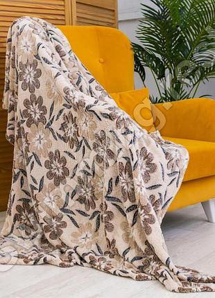 Плед мягкий из микрофибры 180х200 см плед снежок приятный к телу травка