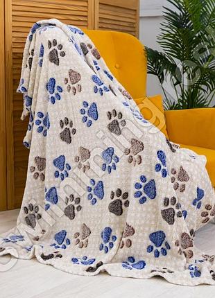 Плед мягкий из микрофибры 180х200 см плед снежок приятный к телу травка