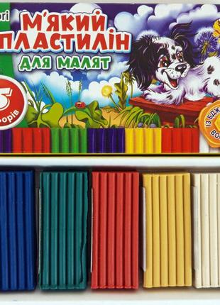 Пластилин для лепки "кроха" с воском 5 цветов для детей (детский) пл-007-мв/ц396015у2 фото