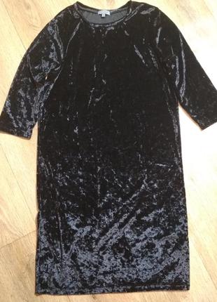 Черное бархатное платье liz devy, р. м, есть замеры