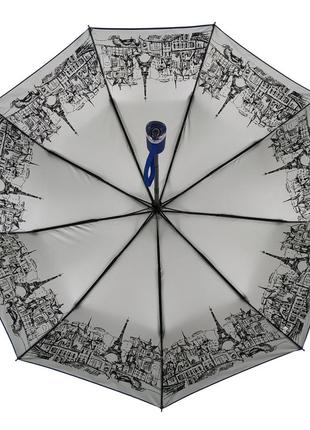 Автоматический женский зонт с серебристым напылением от zebest, модель "mona", синий, 714-33 фото