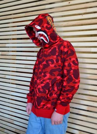 Толстовка зіпка худі bape shark camo