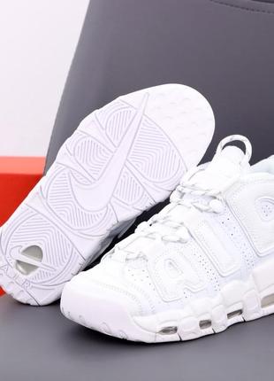 Женские высокие кожаные кроссовки nike air uptempo#найк