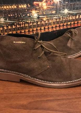 Ботинки superdry дезерты стильные актуальные тренд туфли замша