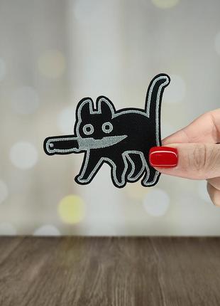 Нашивка, патч "кот с ножом" (наш0003)