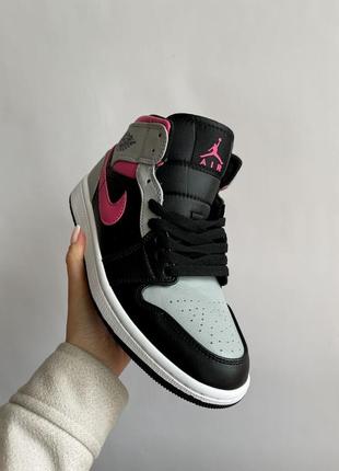 Женские высокие кожаные кроссовки nike air jordan #найк4 фото