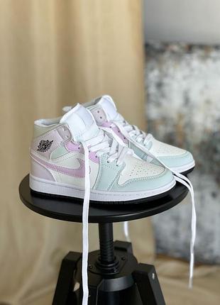 Женские высокие кожаные кроссовки nike air jordan #найк