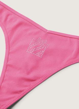 Трусики розовые хлопковые стринги оригинал victoria’s secret pink