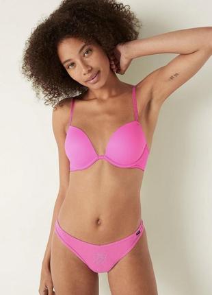 Трусики розовые хлопковые стринги оригинал victoria’s secret pink3 фото