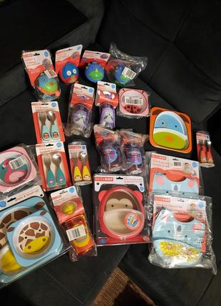 Skip hop. прибори. снек чашки. поїльники. тарілки. нагрудник