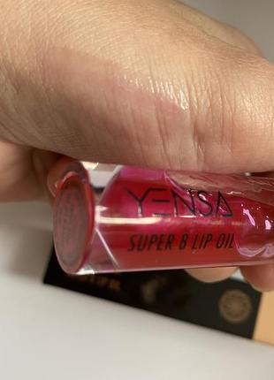 Питательное масло тинт для губ yensa super 8 lip oil pink shine бальзам блеск4 фото