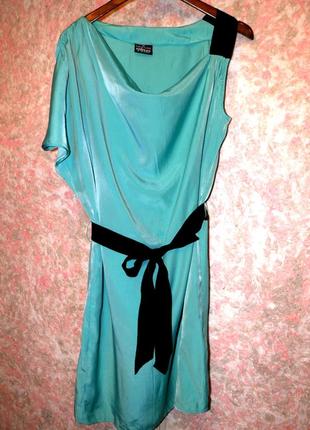 Яркое вечернее, на выпускной летнее платье с 1 рукавом р. 46 укр. от takko.