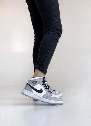 Женские высокие кожаные кроссовки nike air jordan #найк1 фото