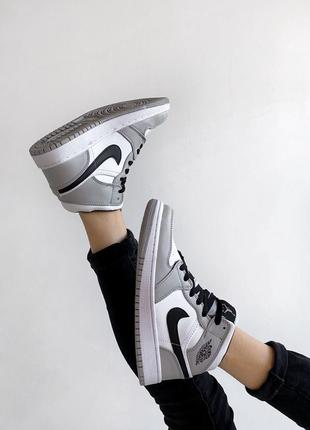 Женские высокие кожаные кроссовки nike air jordan #найк8 фото