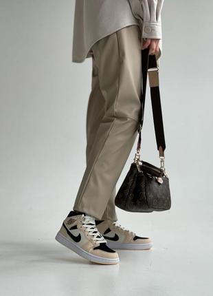Женские высокие кожаные кроссовки nike air jordan #найк2 фото