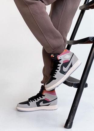 Женские высокие кожаные кроссовки nike air jordan #найк5 фото