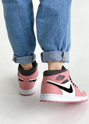 Женские высокие кожаные кроссовки nike air jordan #найк5 фото