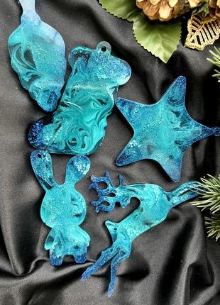 Іграшки новорічні прикраса для ялинки декор із епоксидної смоли4 фото
