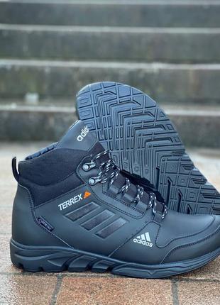 Шкіряні зимові теплі кросівки черевики adidas terrex / кожаные зимние кроссовки ботинки2 фото