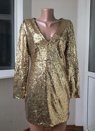 Золотое новое фирменное платье! недорого!