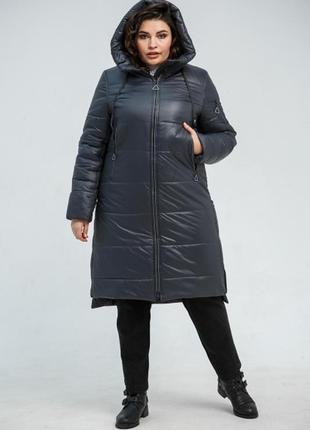 Стильное качественное зимнее пальто на силиконе, удлиненная зимняя куртка10 фото