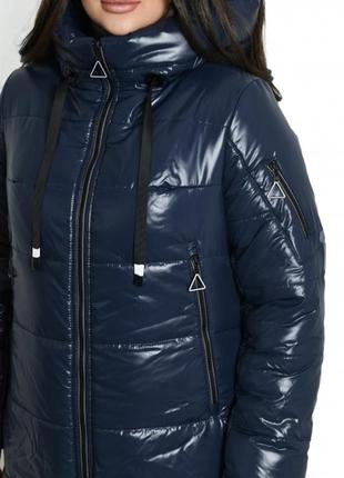 Стильное качественное зимнее пальто на силиконе, удлиненная зимняя куртка3 фото