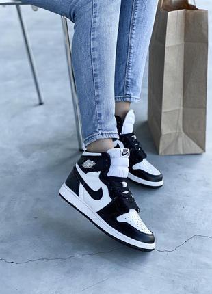 Мужские высокие кожаные кроссовки nike air jordan #найк