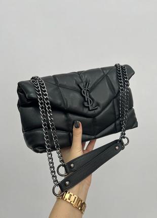 Женская стильная чорна сумка с регулируемой цепочкой🆕 сумка на цепочках2 фото