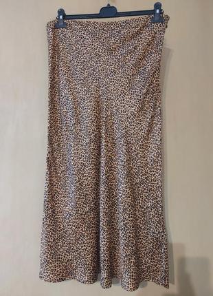 Шелковая юбка миди с леопардовым принтом set5 фото