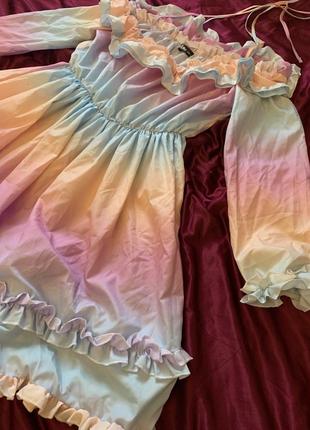 Платье мини праздничное разноцветные2 фото