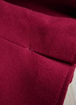Жакет червоний піджак малиновий вінтажний приталений шерсть стійка старовинний м7 фото