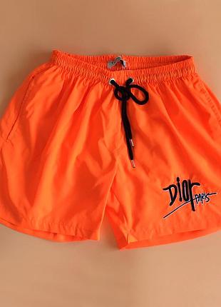 Шорты мужские оранжевые для плавания с вышивкой.
