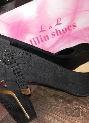 Туфлі чорний позов. замш