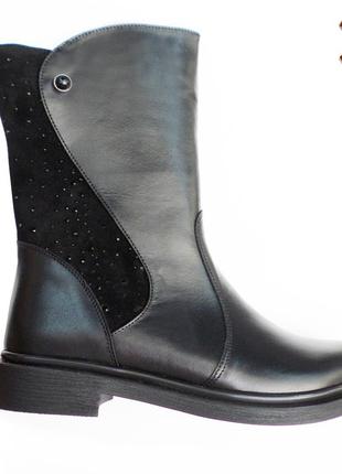Кожаные женские полусапожки демисезонные.
