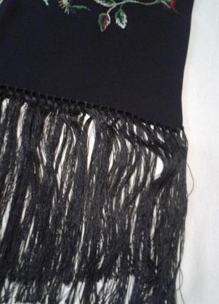 Шарф с вышивкой двойной этно черный + 300 шарфов и платков на странице4 фото