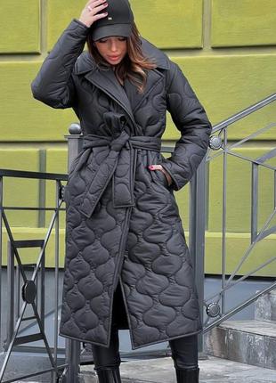 Зима куртка пальто двухсторонняя с поясом длинная теплая серая синяя черная