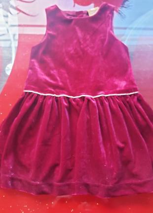 Манор нарядное бархатное велюровое платье с блестками винное девочке 9-12-18м 74-80-86см1 фото