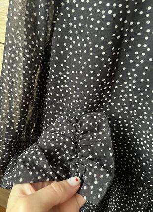 Красивая фирменная блуза в горох, ярусная блузка le temps des perises3 фото